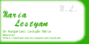 maria lestyan business card